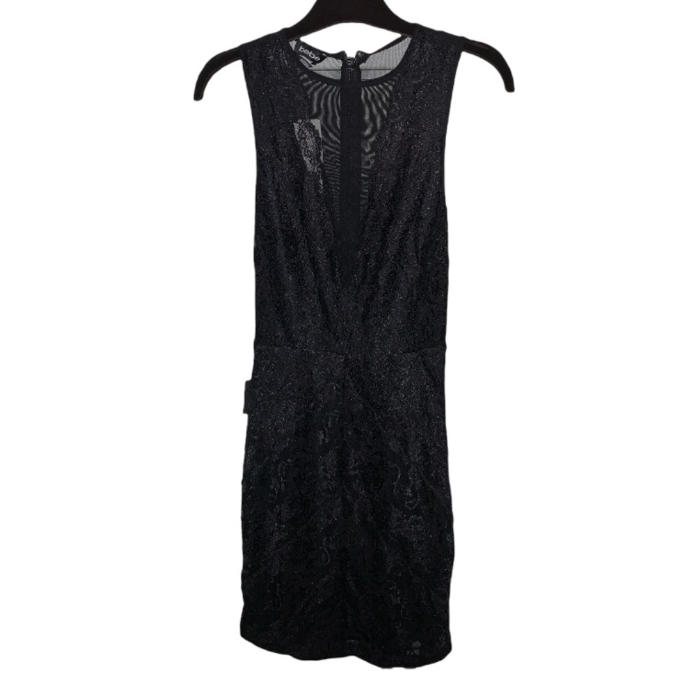 Bebe Black Lace Panel Dress with Mesh
